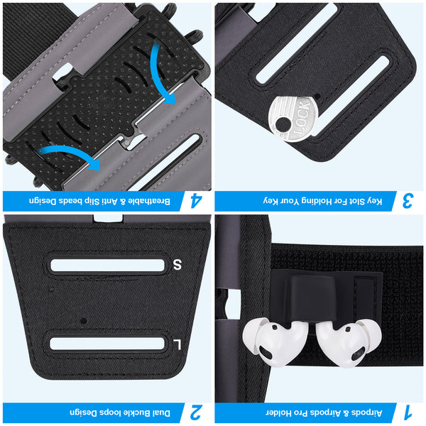 Newppon 360° Rotatable Running Phone Armband : with Key Holder for Apple iPhone 14 13 12 11 Pro Max Xs XR X 8 7 6 6S Plus Samsung Galaxy S22 S21 S20 S10 S9 S8 S7 Edge Note 8 Google Pixel,for Sports Workout Exercise Jogging