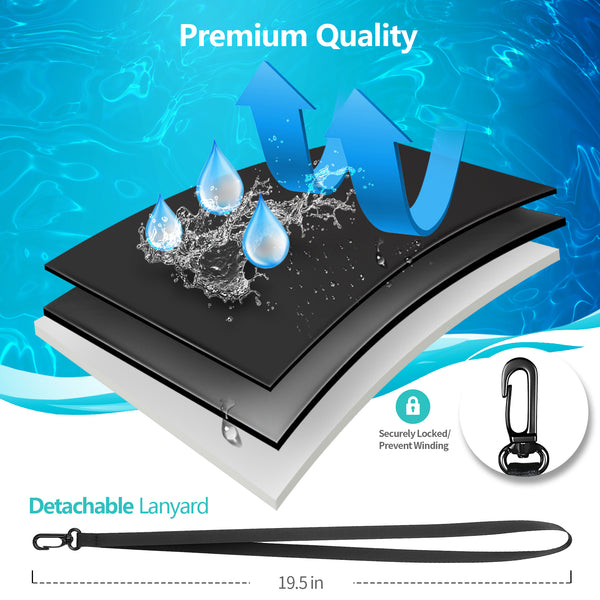Waterproof Cell Phone Pouch Case : 3 Pack Floating Water Proof Dry Bag with Neck Lanyard - Underwater Universal Clear Cellphone Holder Large Protector for iPhone Samsung Galaxy for Beach Pool Swimming