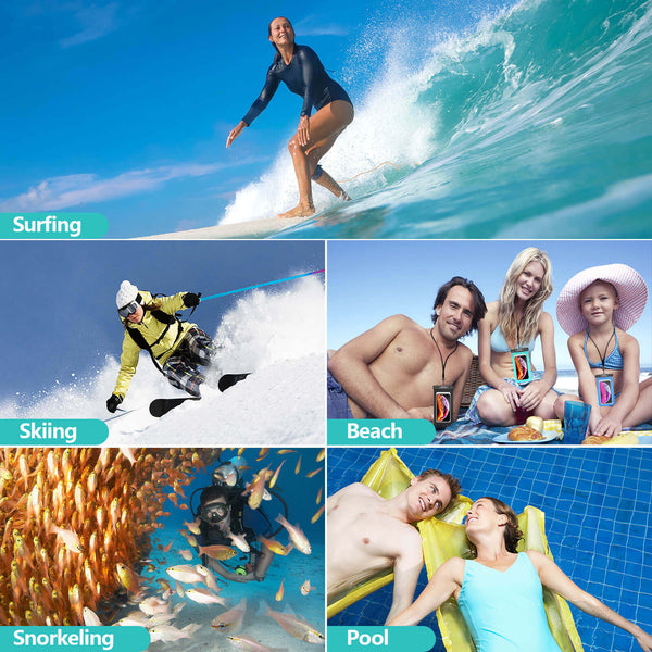 Waterproof Cell Phone Pouch Case : 3 Pack Floating Water Proof Dry Bag with Neck Lanyard - Underwater Universal Clear Cellphone Holder Large Protector for iPhone Samsung Galaxy for Beach Pool Swimming