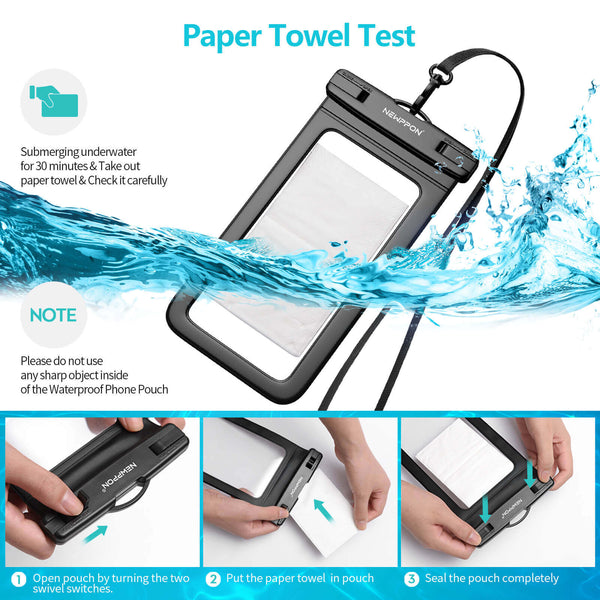 Waterproof Cell Phone Pouch Case : 3 Pack Floating Water Proof Dry Bag with Neck Lanyard - Underwater Universal Clear Cellphone Holder Large Protector for iPhone Samsung Galaxy for Beach Pool Swimming