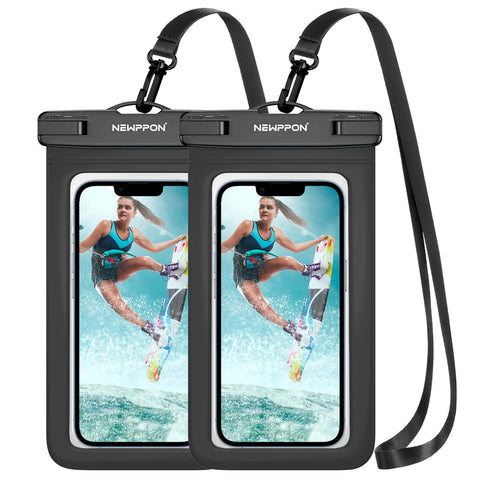 newppon Waterproof Cell Phone Pouch : 3 Pack Water Proof Dry Bag Case with  Neck Lanyard - Underwater Universal Clear Cellphone Holder Large Protector