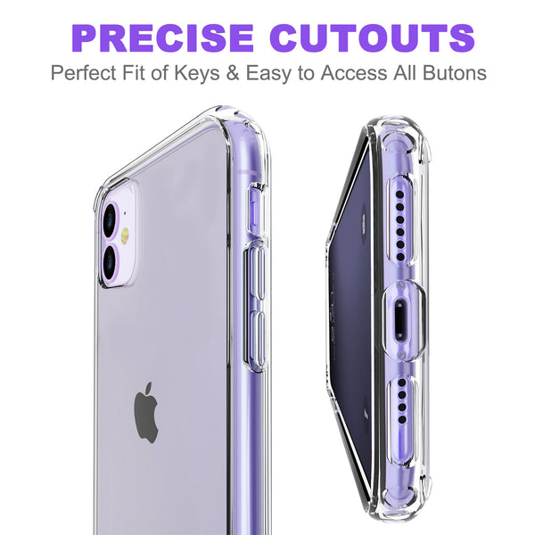 Newppon Clear Case for iPhone 11 : with Screen Protector & Protective Bumper for Boys Men Women Girls