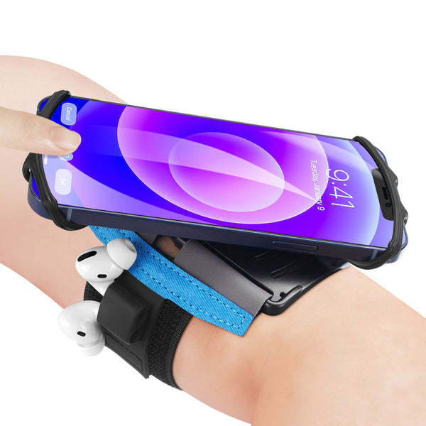Newppon 360° Rotatable Running Phone Armband : with Key Holder for Apple iPhone 14 13 12 11 Pro Max Xs XR X 8 7 6 6S Plus Samsung Galaxy S22 S21 S20 S10 S9 S8 S7 Edge Note 8 Google Pixel,for Sports Workout Exercise Jogging