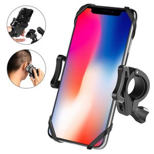 Newppon Bike & Motorcycle Phone Mount : Detachable 360° Rotation Bicycle Cell Phone Holder for Handlebar of Scooter Stroller Treadmill, Compatible iPhone 11 Pro Max SE X Xs 8 6 Plus Samsung Galaxy Nexus